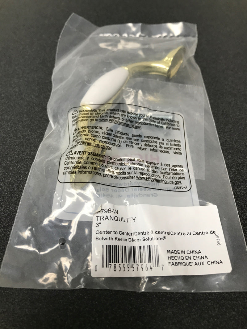 Hickory hardware P796-W Tranquility 3 in. Center-to-Center White Pull