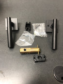 Emtek 5210US19.LSUS19.KNUS19.RH Knurled L-Square Right Handed Privacy Door Lever Set with Square Rose from the SELECT Brass Collection - Flat Black