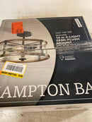 Hampton bay KSF8202AX-01 Richland 2-Light Grey Wood Semi Flush Mount Clear Seedy Glass