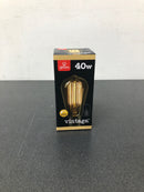 Globe Electric 01324 40W Vintage Edison S60 Squirrel Cage Incandescent Filament Light Bulb, E26 Base, 145 Lumens