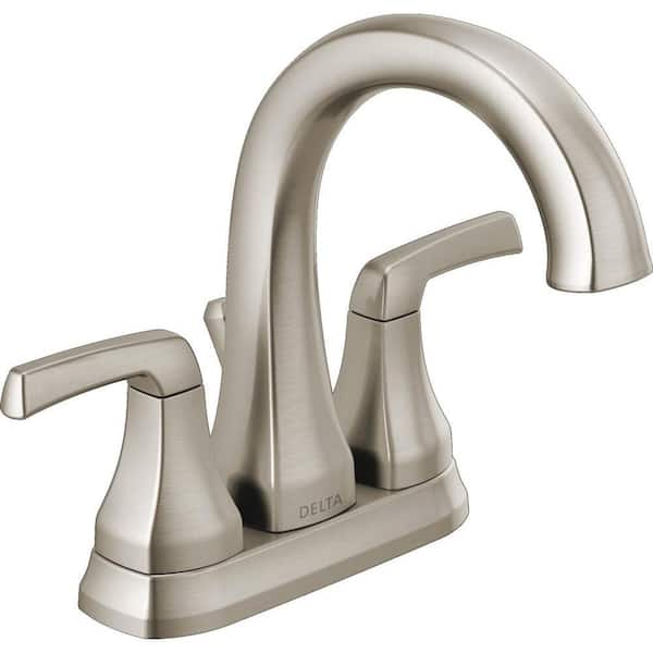 Delta 25770LF-SP Portwood 4 in. Centerset 2-Handle Bathroom Faucet in SpotShield Brushed Nickel