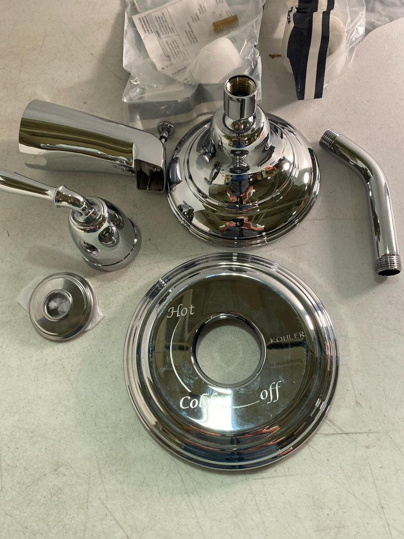 Kohler TS395-4S-CP Devonshire 1-Handle Rite-Temp Tub and Shower Faucet Trim Kit in Polished Chrome (Valve Not Included)