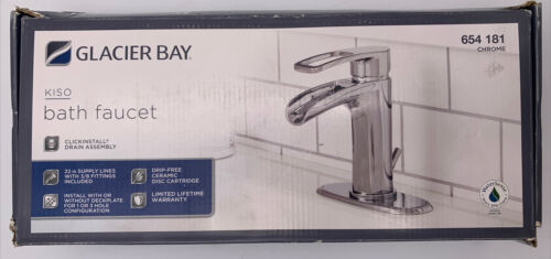 Glacier Bay Kiso Single Hole Single-Handle Low-Arc Bathroom Faucet in Chrome