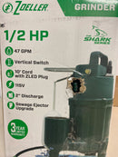 Zoeller 802-0001 Model 802 Shark Series 1/2 HP Cast Iron Single Phase 115V Automatic Grinder Pump - Green
