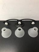 Progress Lighting P3192-20 Trinity 3 Light Bathroom Vanity Light with Etched Glass Shades - 24" Wide - Antique Bronze