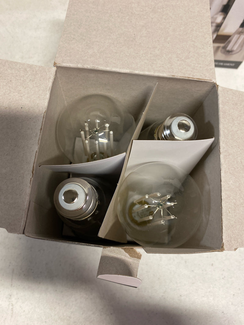 Feit Electric 60-Watt Equivalent ST19 Dimmable White Filament Clear Glass E26 Vintage Edison LED Light Bulb, Daylight, 5000K - 4 Pack