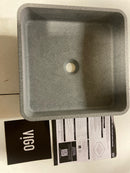 Vigo VG04057 Navona Gothic 15" L x 15" W x 5" H Square Concrete Vessel Bathroom Sink - Gray
