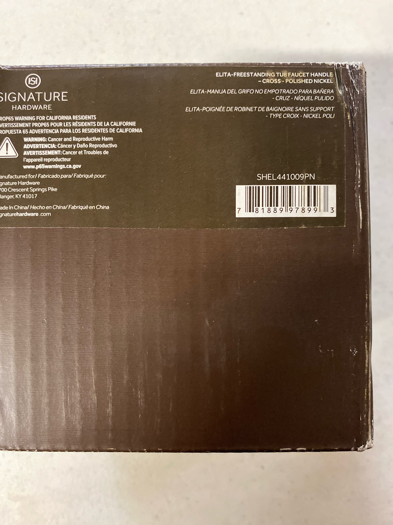 Signature Hardware SHEL441009PN Cross Handles for Elita Freestanding Tub Faucet - Polished Nickel