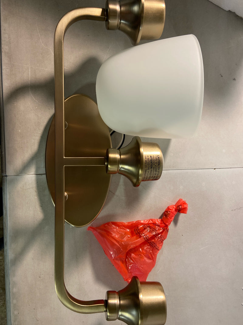 Millennium lighting 491003-MG Alberta 22 in. 3-Light Modern Gold Vanity Light with White Glass