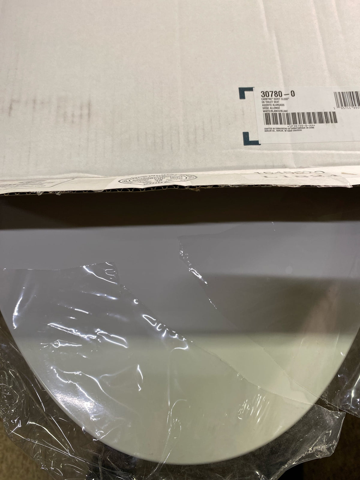 Kohler K-30780-0 Carbyne Elongated Closed-Front Quiet-Close Toilet Seat - White