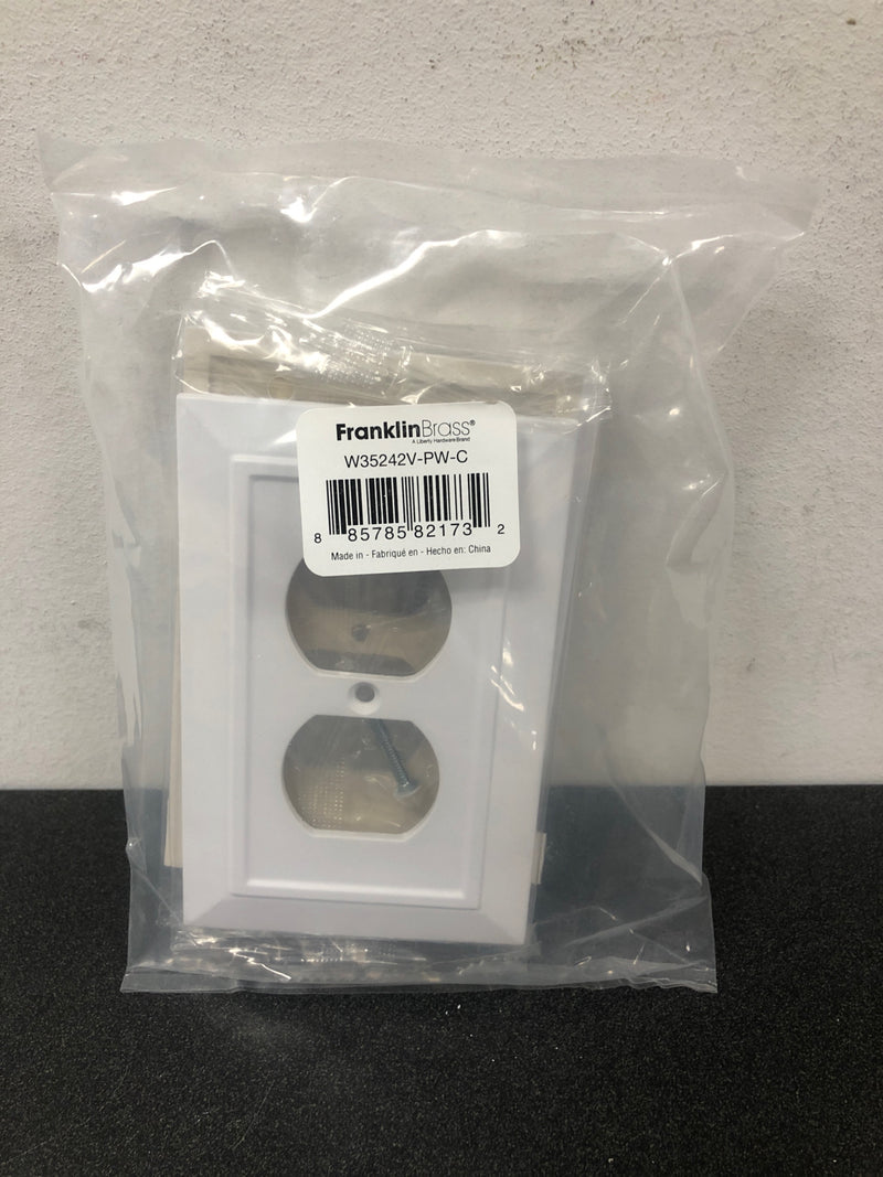 Franklin Brass W35242V-PW-C Classic Architecture Single Duplex Outlet Wall Plate - Pack of 3 - Pure White