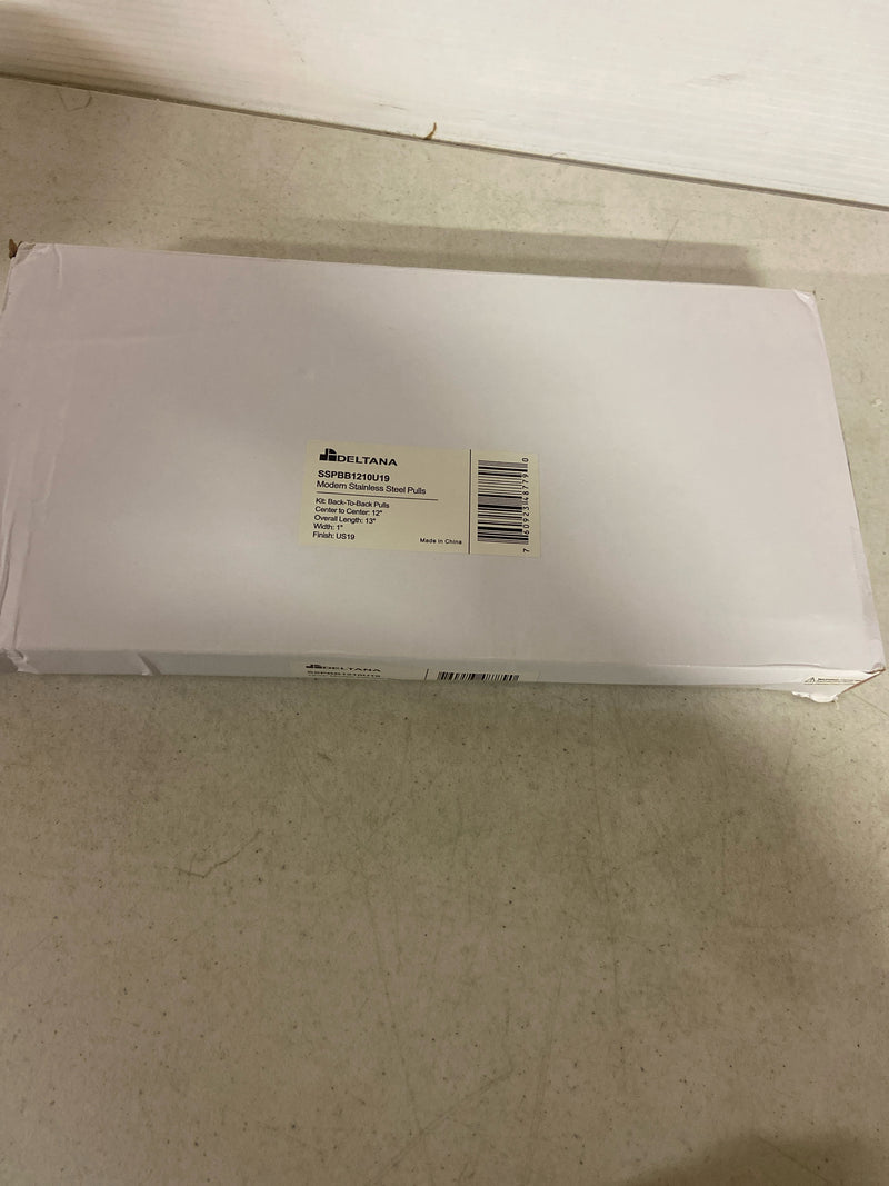 Deltana SSPBB1210U19 12" Center to Center Back to Back Door Pulls / Back to Back Cabinet Handles - Black