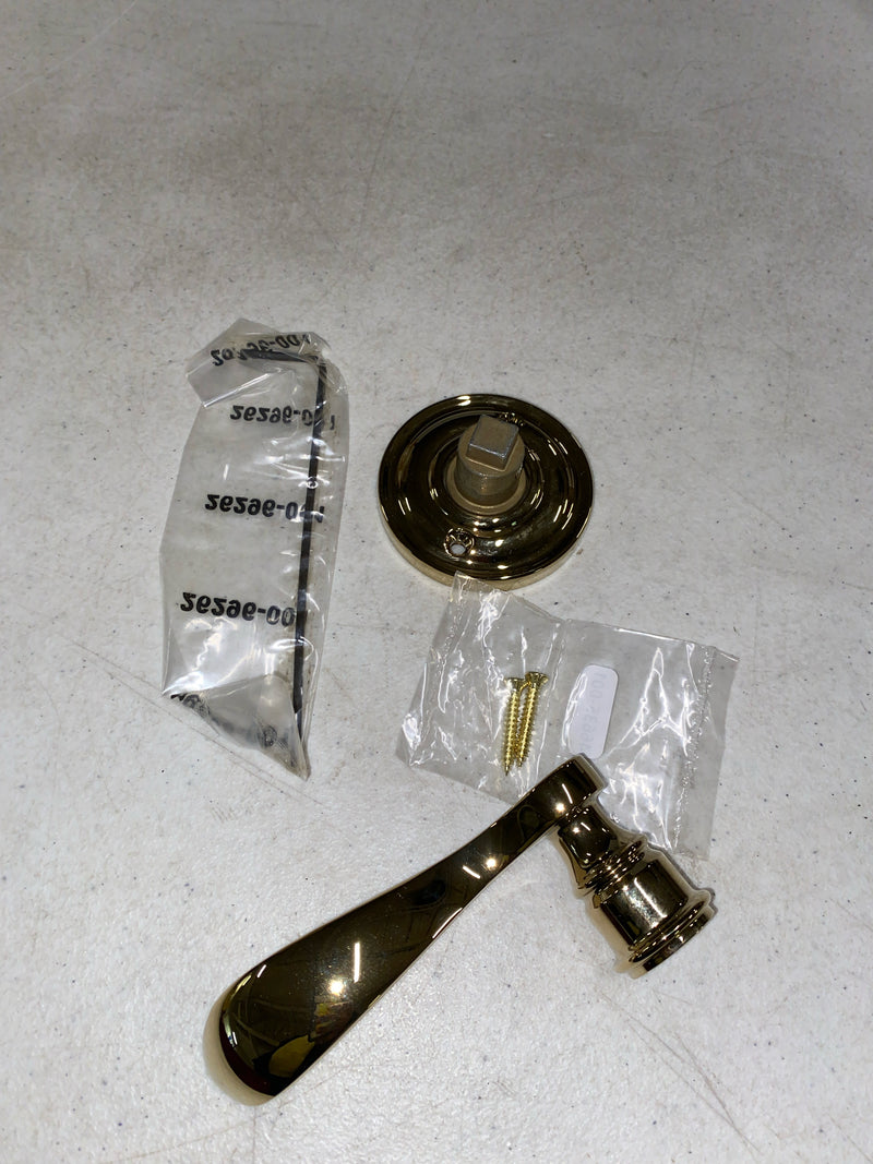 Baldwin HDCURRTRR003 Curve Non-Turning One-Sided Dummy Door Lever with Round Rose - Polished Brass