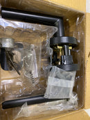Kwikset 740MILRDT-514S Milan Single Cylinder Keyed Entry Door Lever Set with Round Rose and SmartKey - Matte Black