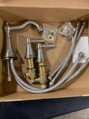 Signature Hardware 394341 Victorian Widespread Bathroom Faucet with Metal Lever Handles and Pop-Up Drain Assembly - Brushed Nickel