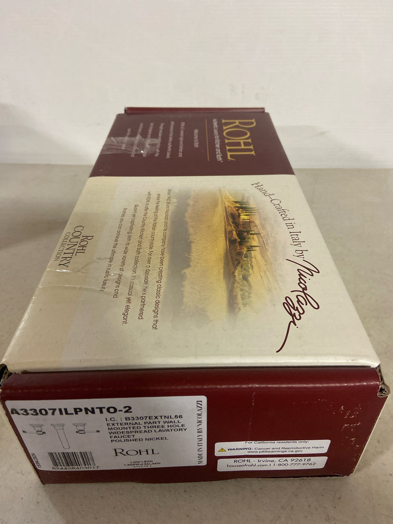 Rohl A3307ILPNTO-2 Campo 1.2 GPM Wall Mounted Widespread Bathroom Faucet - Polished Nickel