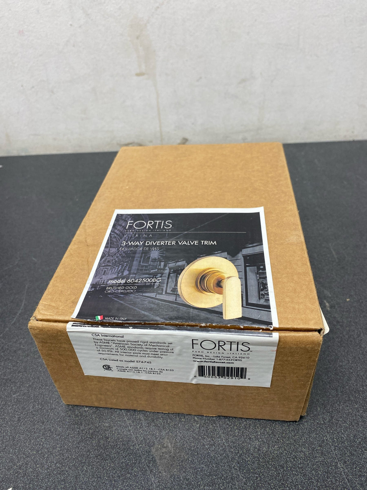 Fortis 6042500 Vitrina Single Handle 2 Function Diverter Valve Trim - Brushed Gold