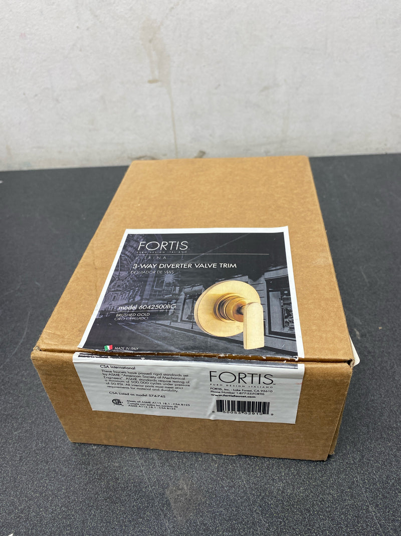 Fortis 6042500 Vitrina Single Handle 2 Function Diverter Valve Trim - Brushed Gold