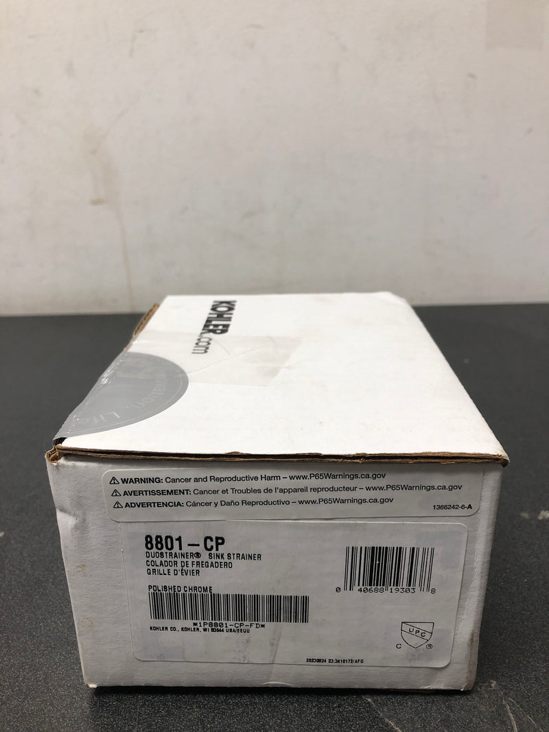 Kohler K-8801-CP Duostrainer Basket Strainer with Sink Drain and Tailpiece - Polished Chrome