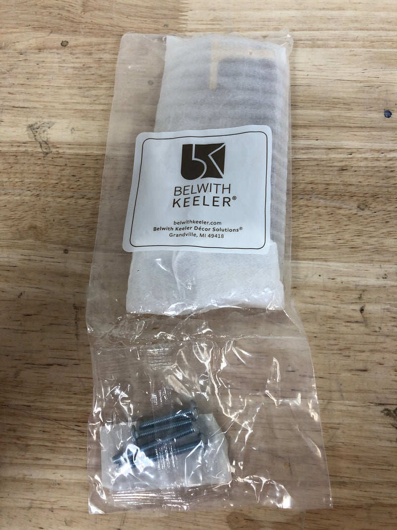 Belwith Keeler B077980LRBGB Reserve 5-1/16" Center to Center Leather Cabinet Handle / Drawer Pull - Mixed Materials - Brushed Golden Brass / Brown Leather