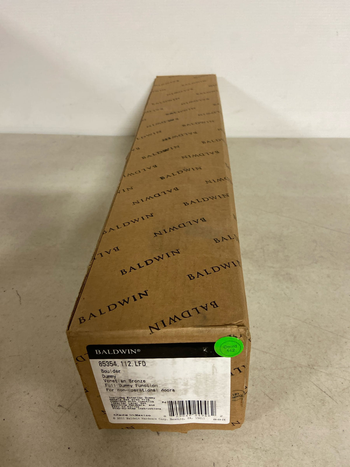 Baldwin 85354.112.LFD Boulder 3/4-Inch Escutcheon Handleset Emergency Egress with Beavertail Lever, Venetian Bronze