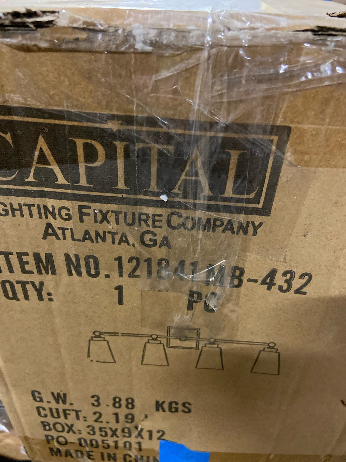 Capital Lighting 121841MB-432 4 Light 10" Tall Bathroom Vanity Light - Matte Black