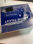 Aimadi DM-0356-MB-P Single Handle Single Hole Waterfall Bathroom Faucet with Pop-Up Drain Stainless Steel Vanity Sink Taps in Matte Black