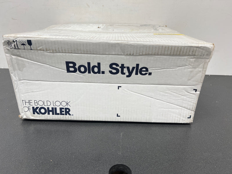 Kohler K-2905-1-0 Farmington 19-1/4" Oval Cast Iron Drop In Bathroom Sink with Overflow and Single Faucet Hole - White