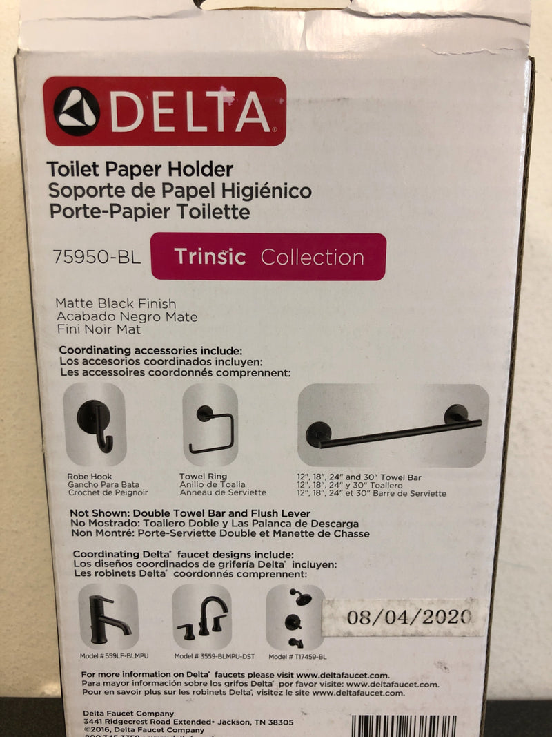 Delta 75950-BL Matte Black Trinsic Single Bar Tissue Holder