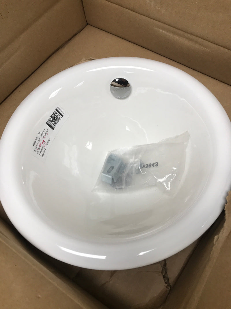 Kohler K-20211-0 Iron Plains 12" Cast Iron Drop-In or Undermount Bathroom Sink with Overflow - White