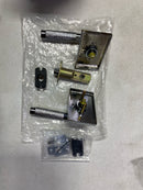 Emtek C5112US26.LSUS26.KNUS26 Knurled L-Square Passage Door Lever Set with Modern Rectangular Rose and Concealed Screws from the SELECT Brass Collection - Polished Chrome