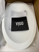 Vigo VGT1240 23-1/8" Solid Surface Vessel Bathroom Sink with 1.2 GPM Deck Mounted Bathroom Faucet and Pop-Up Drain Assembly - PVD Brushed Nickel