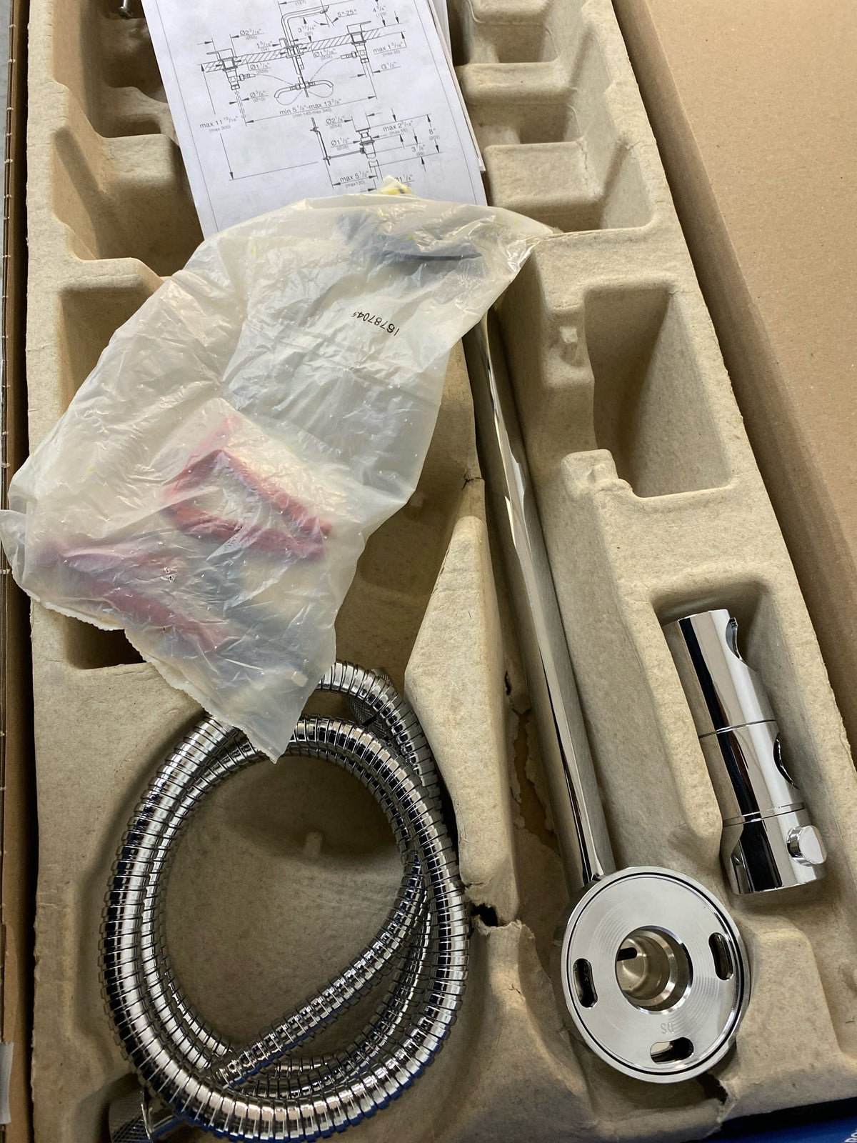 Grohe 26485000 Retro-Fit Shower with 25" Center to Center Slide Bar, Rain Shower Arm, and Hose - Starlight Chrome