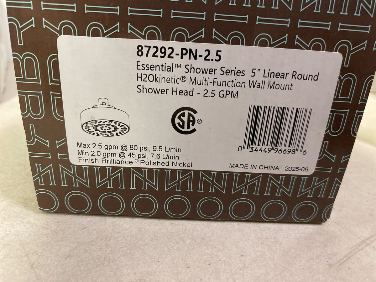 Brizo 87292-PN-2.5 Essential 2.5 GPM Multi Function Shower Head with H2Okinetic and Touch Clean Technologies - Brilliance Polished Nickel