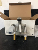 Kohler K-22021-4-BN Tempered 1.2 GPM Centerset Bathroom Faucet with Pop-Up Drain Assembly - Vibrant Brushed Nickel