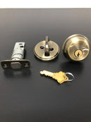 Schlage Single Cylinder Keyed Entry Grade 1 Deadbolt from the B-Series - Antique Brass