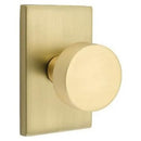 Emtek 5112ROUUS4 Round Knobset Passage Door Knob Set with Modern Rectangular Rose - Satin Brass