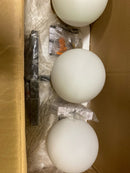 Kovacs P1353-618 Alluria 3 Light 24" Wide Bathroom Vanity Light with Etched Opal Glass Shades - Weathered Black / Autumn Gold