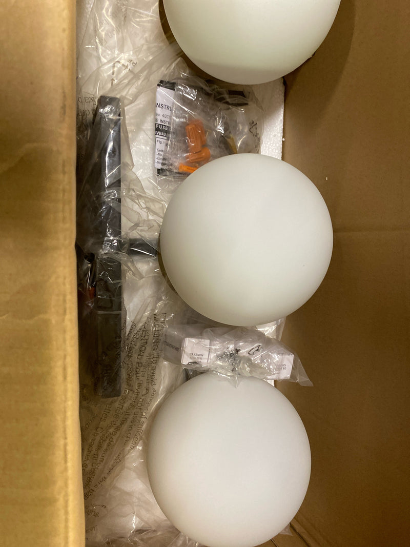 Kovacs P1353-618 Alluria 3 Light 24" Wide Bathroom Vanity Light with Etched Opal Glass Shades - Weathered Black / Autumn Gold