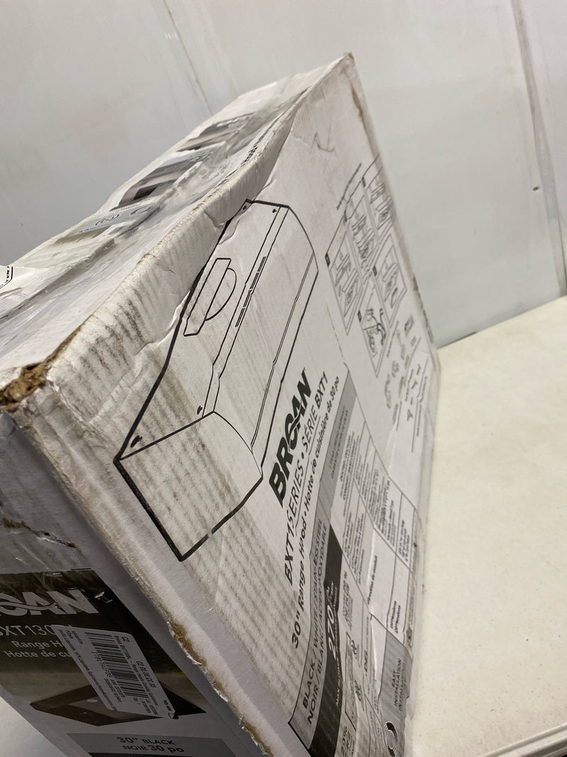 Broan BXT130BL Broan 270 Max CFM 30-Inch Under-Cabinet 4-Way Convertible Range Hood - Black