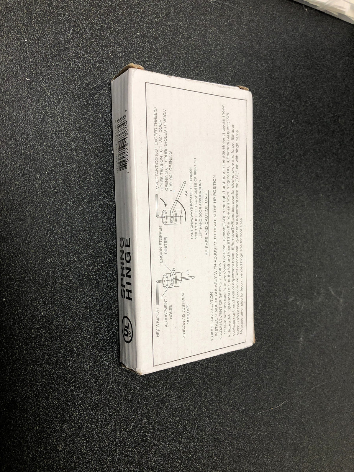 Deltana DSH4R51B 4 x 4 Ball Bearing 5/8" Radius Corner Spring Hinge - Single Hinge - Flat Black