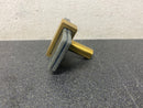 Sietto K-1902-SB Adjustable 2 Inch Long Rectangular Cabinet Knob with Slate Gray Glass - Satin Brass