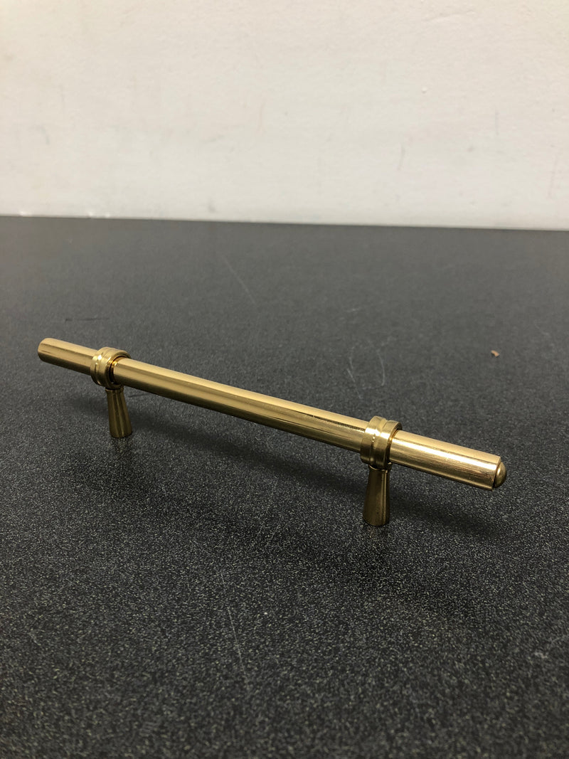 Deltana P311U3 Solid Brass 6 1/2" Adjustable Center to Center Bar Cabinet Pull - Polished Brass