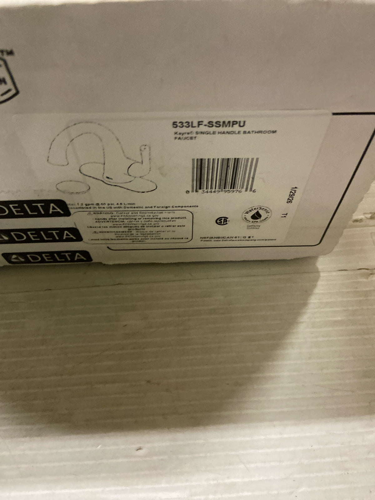 Delta 533LF-SSMPU Kayra 1.2 GPM Single Hole Bathroom Faucet with Push Pop-Up Drain Assembly - Brilliance Stainless