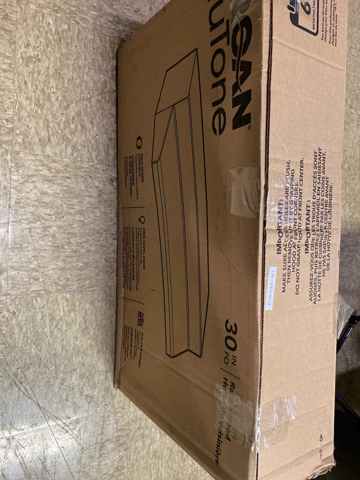 Broan 30" Range Hood, Non-ducted, 2-Speed Rocker, Light with Print Guard