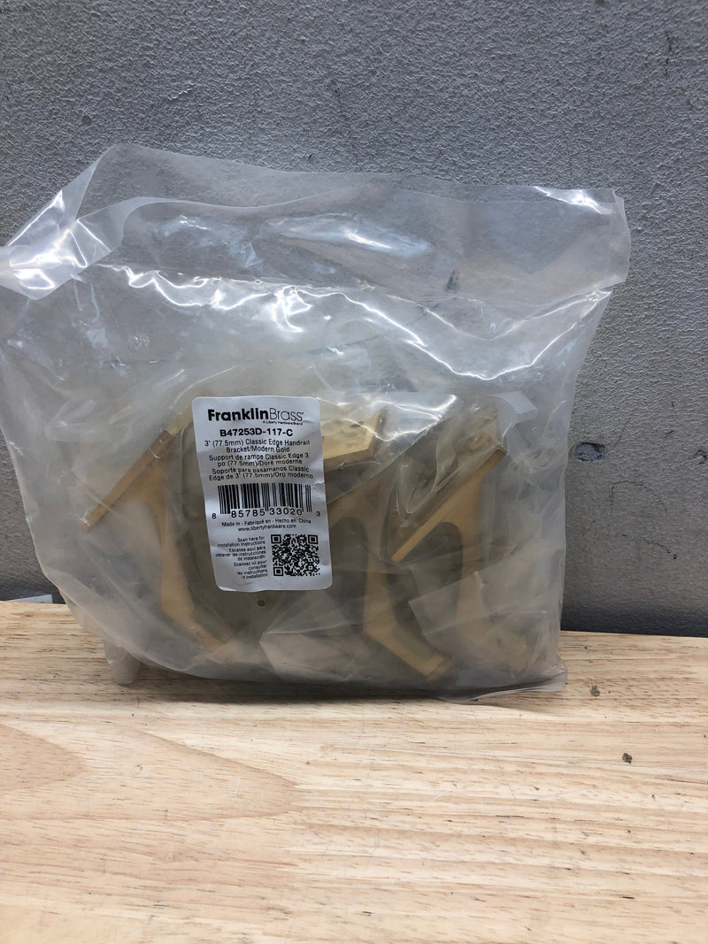 Franklin Brass B47253D-117-C Classic Edge 2-7/8 Inch Length Hand Rail Bracket - Pack of 4 - Modern Gold