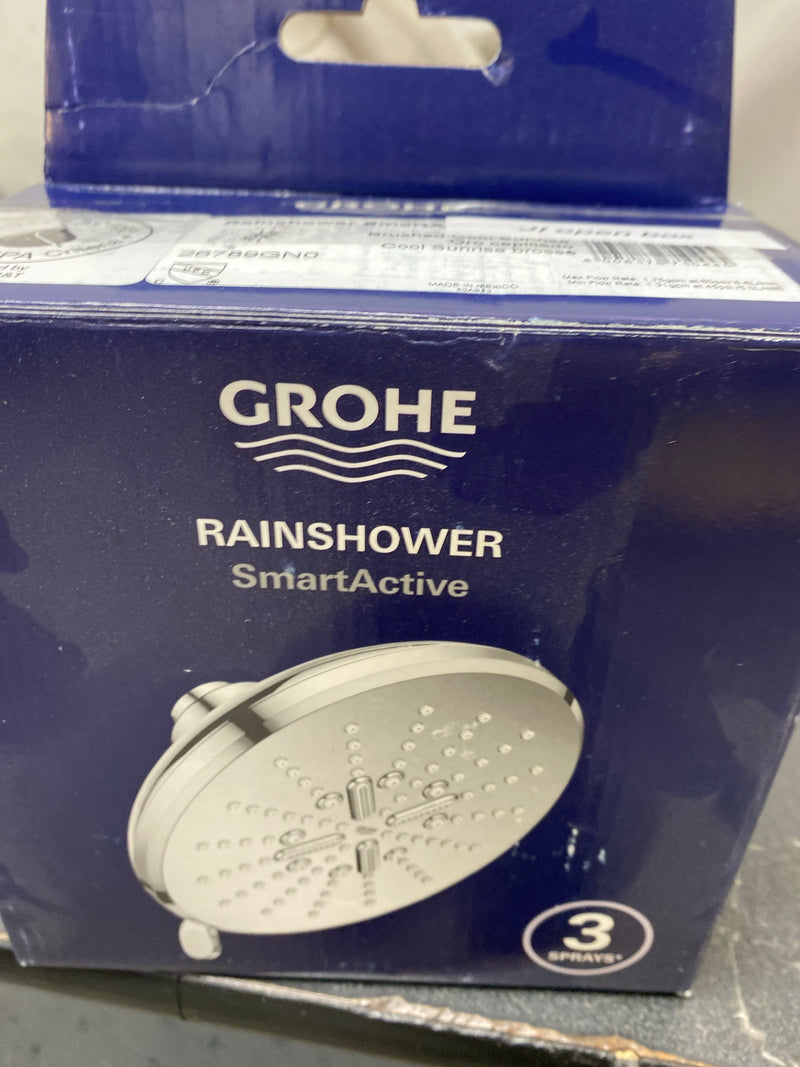 Grohe 26789GN0 Rainshower SmartActive 1.75 GPM Multi Function Shower Head with DreamSpray and EcoJoy Technology - Brushed Cool Sunrise