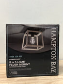 Hampton bay HD-1901-I Burkepoint 8.25 in. 1-Light Woodgrain Flush Mount