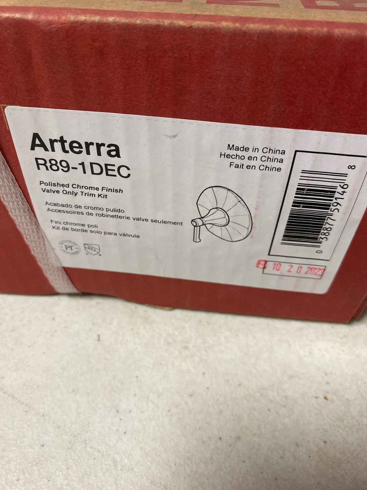 Pfister R89-1DEC Arterra Pressure Balanced Valve Trim Only with Single Lever Handle - Less Valve - Polished Chrome
