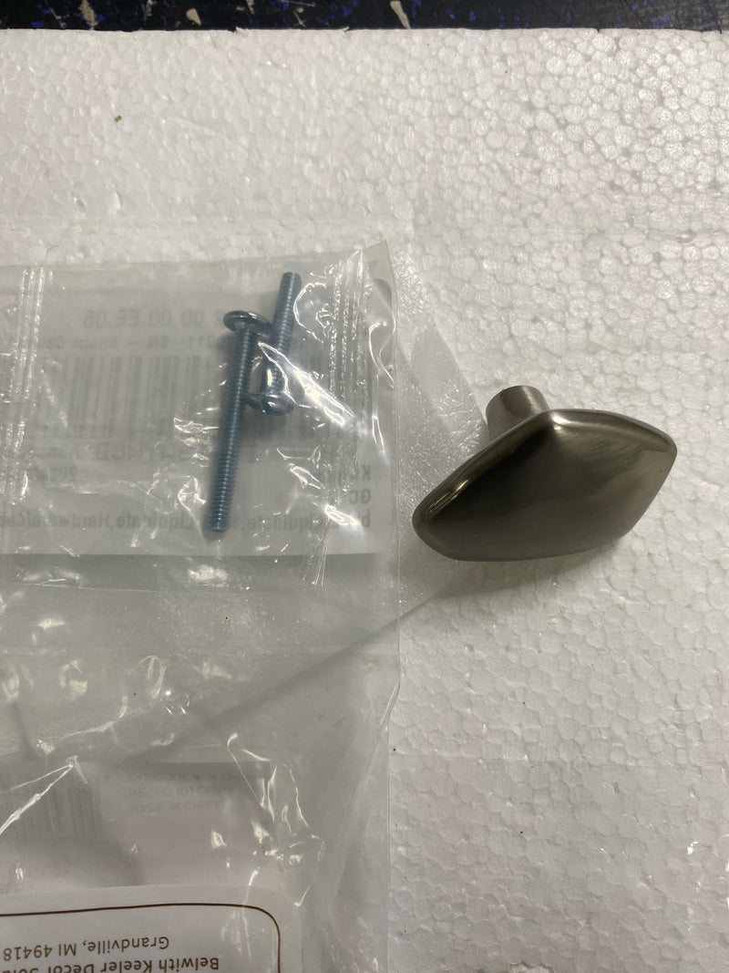 Belwith Keeler B079711-14 Pebble 1-3/4" x 1-1/2" Natural Organic Zen Designer Cabinet Knob / Drawer Knob - Polished Nickel